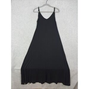 Beulah‎ Black Spaghetti Strap Maxi Dress Womens M Flowy Minimalist Slip Summer